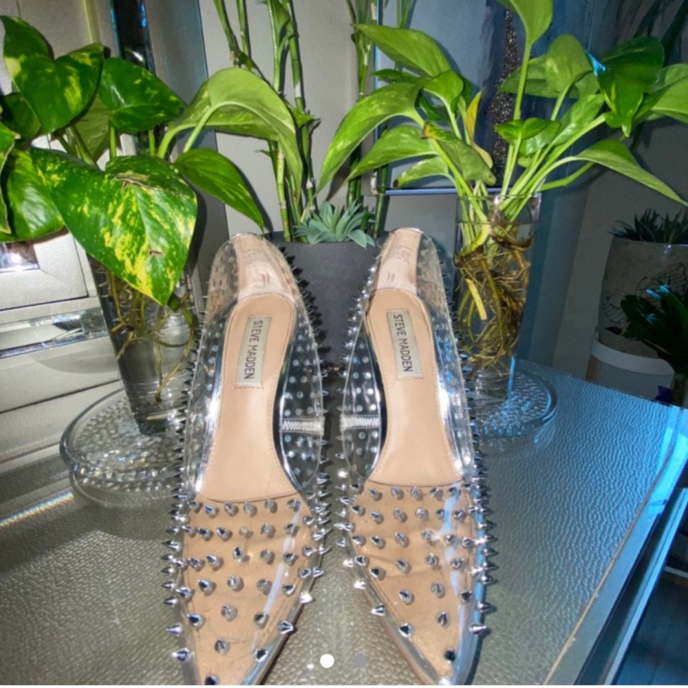 Clear spiked Steve Madden heels